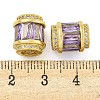 Rack Plating Brass Micro Pave Cubic Zirconia European Beads LS-KK-F089-31G-04-3
