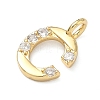 Brass Micro Pave Clear Cubic Zirconia Pendants KK-I476-01G-C-2