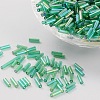 Transparent Colours Rainbow Glass Bugle Beads X-TSDB6MM167-1