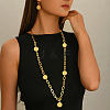 Vintage Iron Coin Pendant Necklace & Earring Set for Women Party and Formal Wear DS6175-4