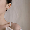 Heart Brass Clear Cubic Zirconia Hoop Earrings FS-WG767CD-01-2