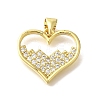 Brass Micro Pave Clear Cubic Zirconia Pendants KK-M297-30G-1