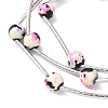 Round Synthetic Turquoise Beads Multi-strand Bracelets for Women BJEW-JB12335-03-3