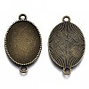 Tibetan Style Oval Alloy Cabochon Connector Settings X-TIBE-Q038-002B-AB-NR-1