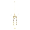 Glass Teardrop & Iron Rhombus Suncatchers HJEW-G028-01A-1
