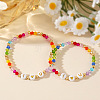 2Pcs Glass Bead Stretch Bracelet Sets ZY6437-3-1