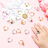 9Pcs 9 Styles Ion Plating(IP) 304 Stainless Steel Open Cuff Ring Components STAS-YW0003-18G-5