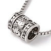 Alloy Column Pendant Necklace with 201 Stainless Steel Box Chains NJEW-E016-20AS-1