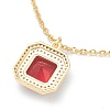 Brass Micro Pave Cubic Zirconia Pendant Necklaces NJEW-F281-05-4