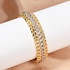 Brass Curb Chain Shape Cuff Bangles for Women BJEW-H202-02GP-3