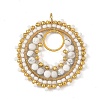304 Stainless Steel & Brass & Natural Howlite & TOHO Glass Seed Beaded Pendants PALLOY-MZ01379-02-1