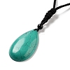 Synthetic Turquoise Pendant Necklace with Nylon Cord for Women NJEW-L464-A03-2