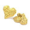 Ion Plating(IP) 304 Stainless Steel Textured Heart Stud Earrings EJEW-D281-17G-2