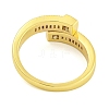 Rectangle Brass Micro Pave Clear Cubic Zirconia Cuff Finger Rings for Women RJEW-B069-08G-3