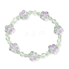 Plum Blossom Flower Glass Beads Stretch Bracelets for Women BJEW-JB12138-03-2