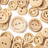 95Pcs Wooden Buttons BUTT-LS0001-01-4