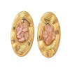 Oval Stainless Steel Stud Earrings EJEW-D303-01G-04-2