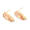 K9 Glass Stud Earring Teardrop Findings X-KK-E071-25KCG-02-1