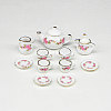 Porcelain Miniature Teapot Cup Set Ornaments PORC-PW0001-053E-1