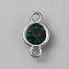 Faceted Glass Flat Round Connector Charms FIND-WH20042-56B-1