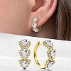 Teardrop Brass Micro Pave Cubic Zirconia Hoop Earrings FS-WG8AD95-07-1