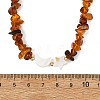 Natural Amber & Tiger Eye & Heated Citrine Chip Beaded Necklaces NJEW-JN06680-3