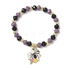 5Pcs Halloween Themed Glass Round Beads Stretch Bracelet Sets BJEW-JB12115-3