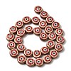 Flat Round Handmade Floral Porcelain Beads PR-CBA03B0-02B-4