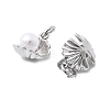 ABS Imitation Pearl Charms KK-D367-03G-2