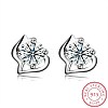 Exquisite 925 Sterling Silver Cubic Zirconia Stud Earrings EJEW-BB20071-1