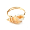 Natural Spiral Shell Finger Rings RJEW-TA00169-3