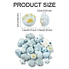 24Pcs 12 Styles Blue Color Theme Glazed Porcelain Beads PORC-YW0001-40-3