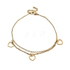 304 Stainless Steel Charm Anklet for Women AJEW-C021-10G-2
