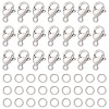 SUNNYCLUE 120Pcs 304 Stainless Steel Lobster Claw Clasps with 120Pcs Open Jump Rings STAS-SC0004-90-1