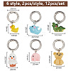 12Pcs 6 Style Animal Resin Pendant Shoe Charms HJEW-DR00001-2