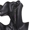 Round 304 Stainless Steel Natural Amethyst Dangle Earrings EJEW-JE06783-01-2