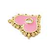 Rack Plating Brass Micro Pave Clear Cubic Zirconia Connector Charms KK-P230-05G-4