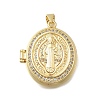 Brass Micro Pave Clear Cubic Zirconia Locket Pendants KK-D431-031B-G-1