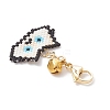 Handmade Glass Seed Beaded  Cat Head Shape Pendants Decorations HJEW-MZ00366-05-4