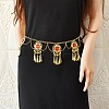 Alloy Hyacinth Alloy Hyacinth Rhinestone Flower Tassel Waist Belly Dance Chains for Women FS-WG99392-02-2