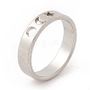 304 Stainless Steel Moon and Star Finger Ring for Women RJEW-A006-02P-3