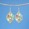 Polygon with Bird Pattern Acrylic Dangle Earrings FS-WG54A2C-01-1