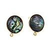 304 Stainless Steel Pave Natural Paua Shell Stud Earring Findings STAS-Z125-10G-2