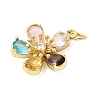 Brass Pave Clear Cubic Zirconia Pendants KK-G554-18G-2