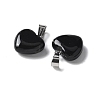 Natural Black Agate Pendants X-G-I311-A16-01-2