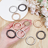 9Pcs 3 Colors Alloy Spring Gate Rings FIND-NB0006-25C-3