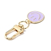 Smiling Face Enamel Pendant Decorations KEYC-WH0036-08LG-05-3