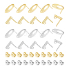 Unicraftale 40Pcs 4 Style Rectangle & Oval 304 Stainless Steel Stud Earring Findings STAS-UN0054-35-1