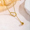 304 Stainless Steel Round Ball Slider Lariat Necklaces for Women WGD4E8A-01-2