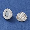 Brass Micro Pave Clear Cubic Zirconia Magnetic Clasps KK-P284-01A-S-2